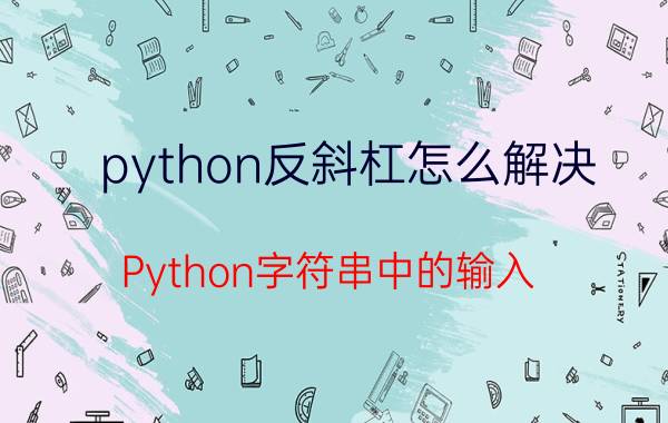 python反斜杠怎么解决 Python字符串中的输入？